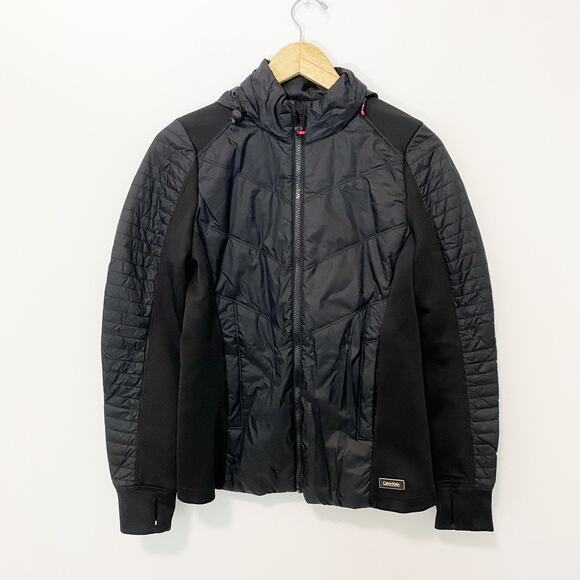 Calvin Klein Black Zip Puffer Hooded Zip Jacket Size Small - Picture 1 of 7